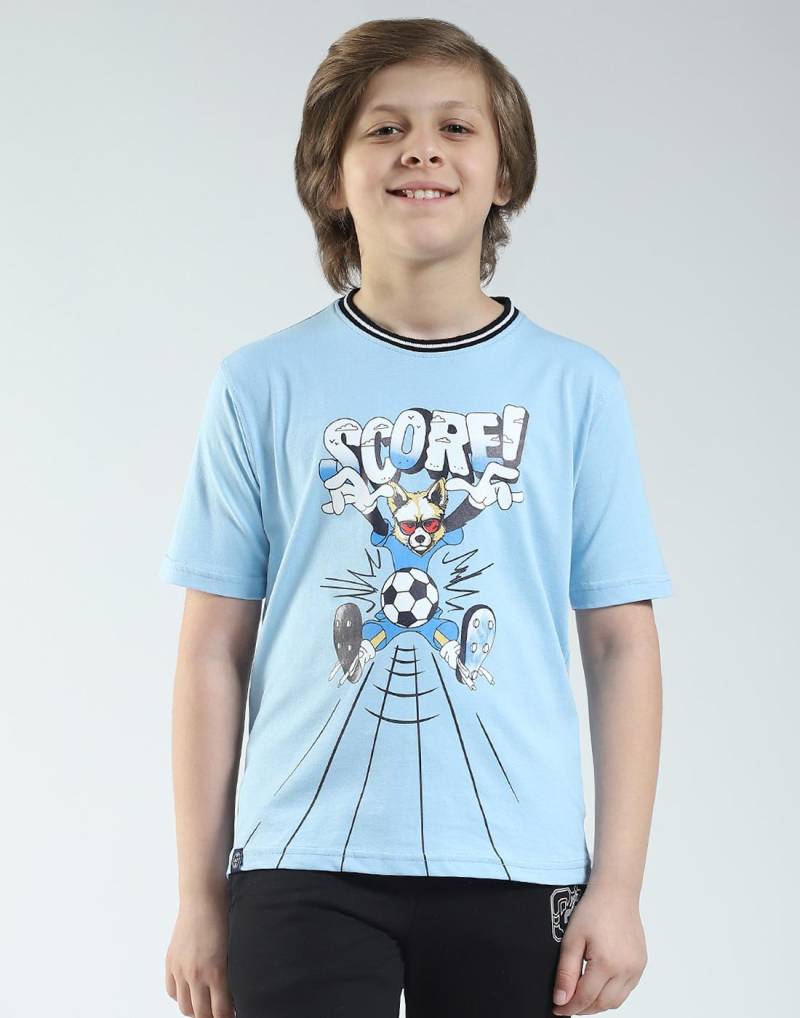 Monte Carlo Jungen Regular Fit Bedrucktes Halbarm-T-Shirt 5-6 Years blau von Joom DACH