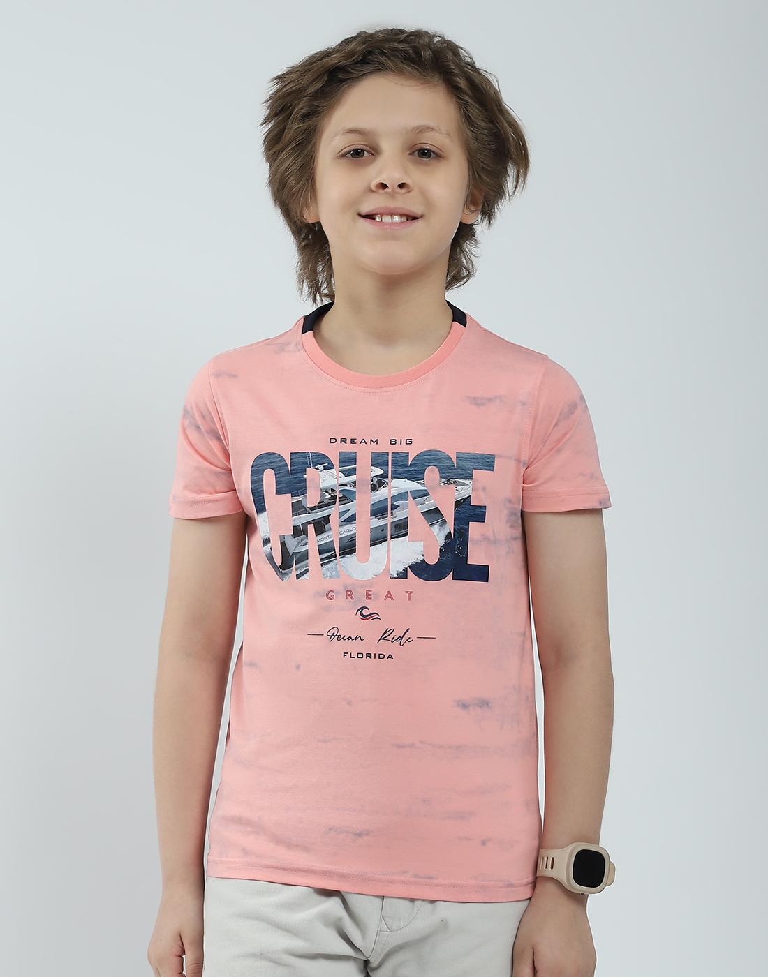Monte Carlo Jungen Regular Fit Bedrucktes Halbarm-T-Shirt 7-8 Years korallenrot von Joom DACH
