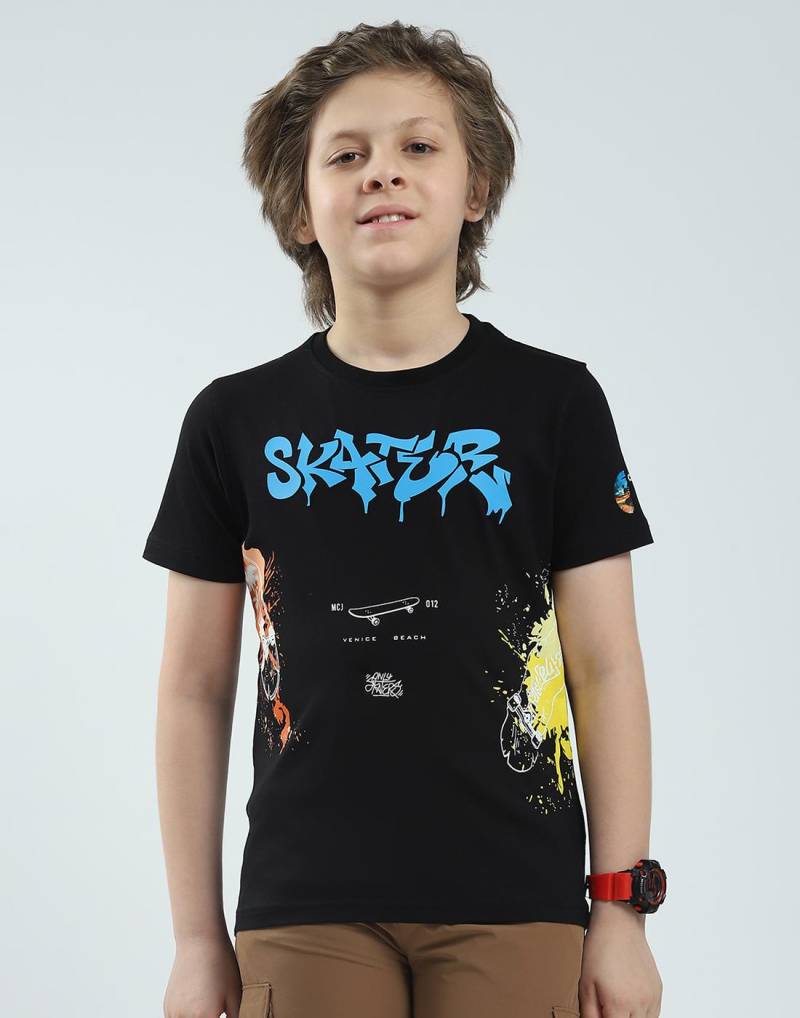 Monte Carlo Jungen Regular Fit Bedrucktes Halbarm-T-Shirt 7-8 Years schwarz von Joom DACH