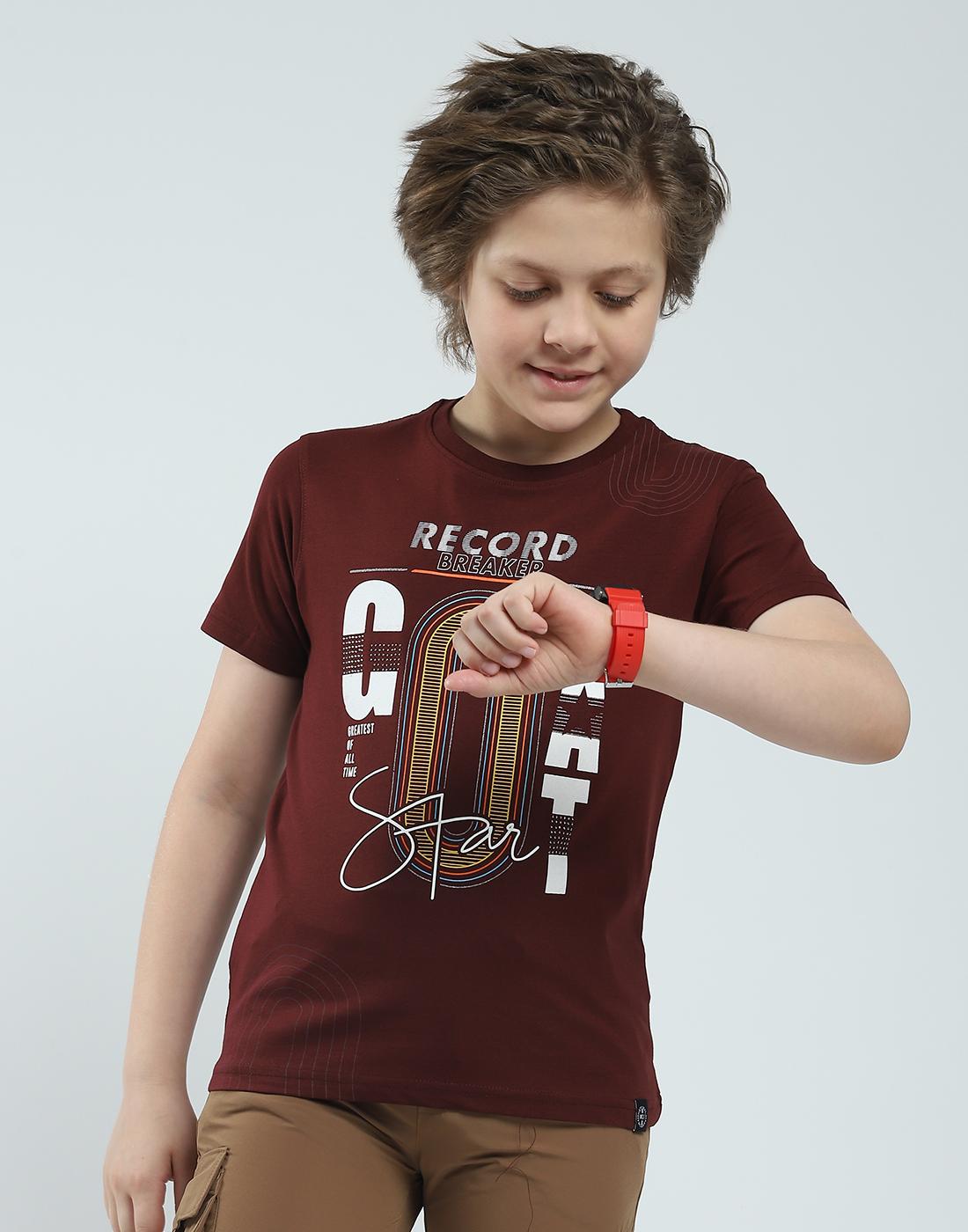 Monte Carlo Jungen Regular Fit Bedrucktes Halbarm-T-Shirt 9-10 Years himbeere von Joom DACH