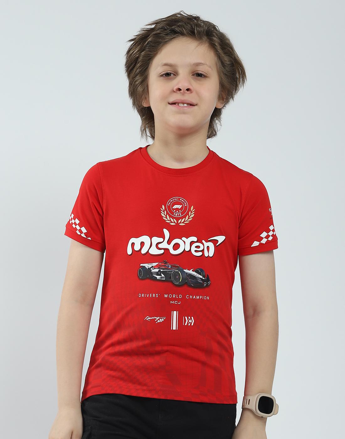 Monte Carlo Jungen Regular Fit Bedrucktes Halbarm-T-Shirt 9-10 Years rot von Joom DACH