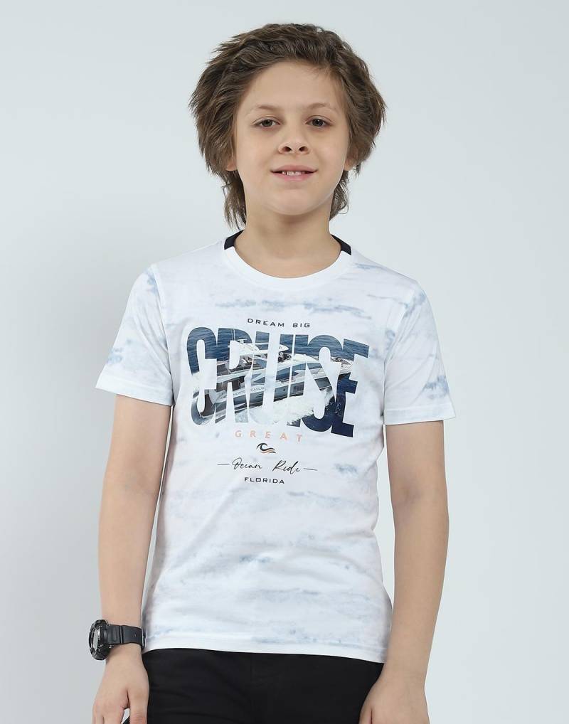 Monte Carlo Jungen Regular Fit Bedrucktes Halbarm-T-Shirt 9-10 Years weiß von Joom DACH