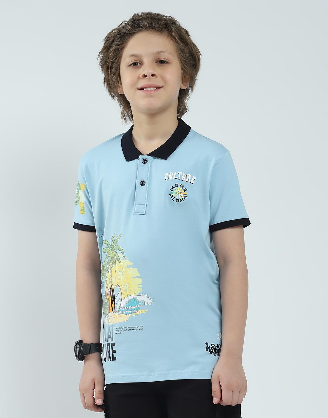 Monte Carlo Jungen Regular Fit Bedrucktes Polo Kurzarm T-Shirt 11-12 Years blau von Joom DACH