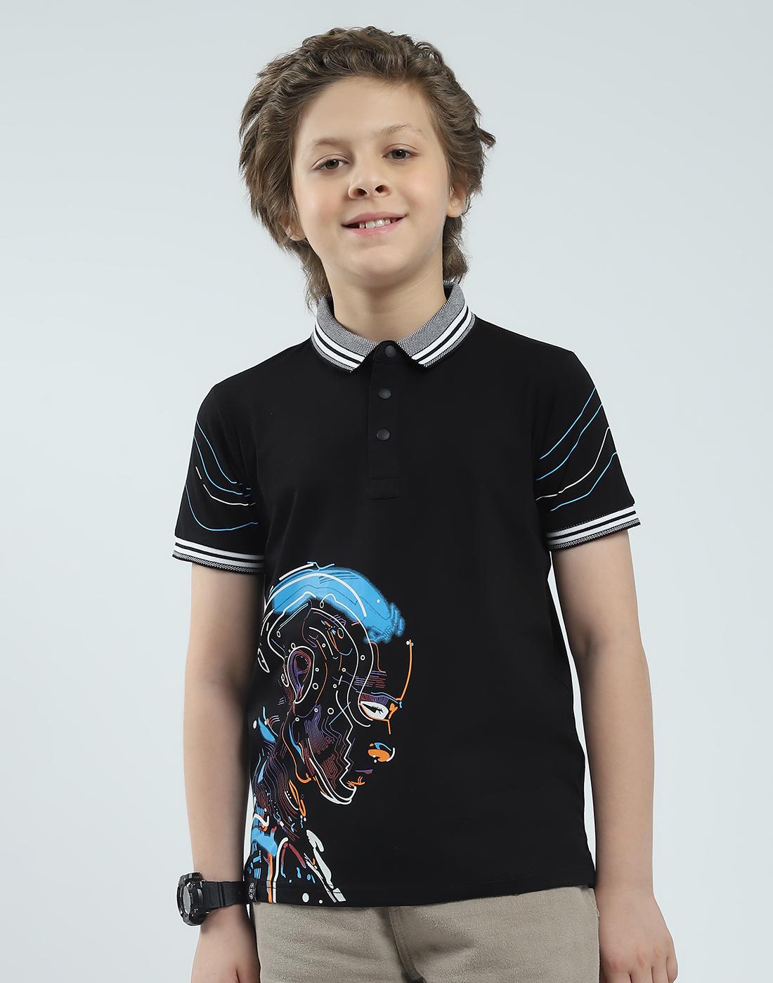 Monte Carlo Jungen Regular Fit Bedrucktes Polo Kurzarm T-Shirt 11-12 Years schwarz von Joom DACH