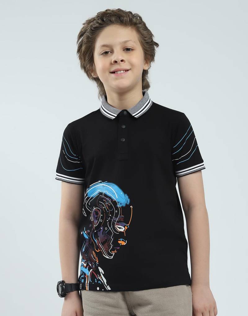 Monte Carlo Jungen Regular Fit Bedrucktes Polo Kurzarm T-Shirt 11-12 Years schwarz von Joom DACH