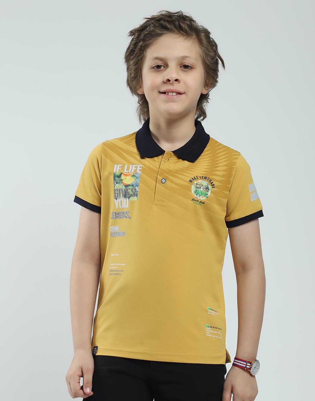 Monte Carlo Jungen Regular Fit Bedrucktes Polo Kurzarm T-Shirt 11-12 Years senfgelb von Joom DACH