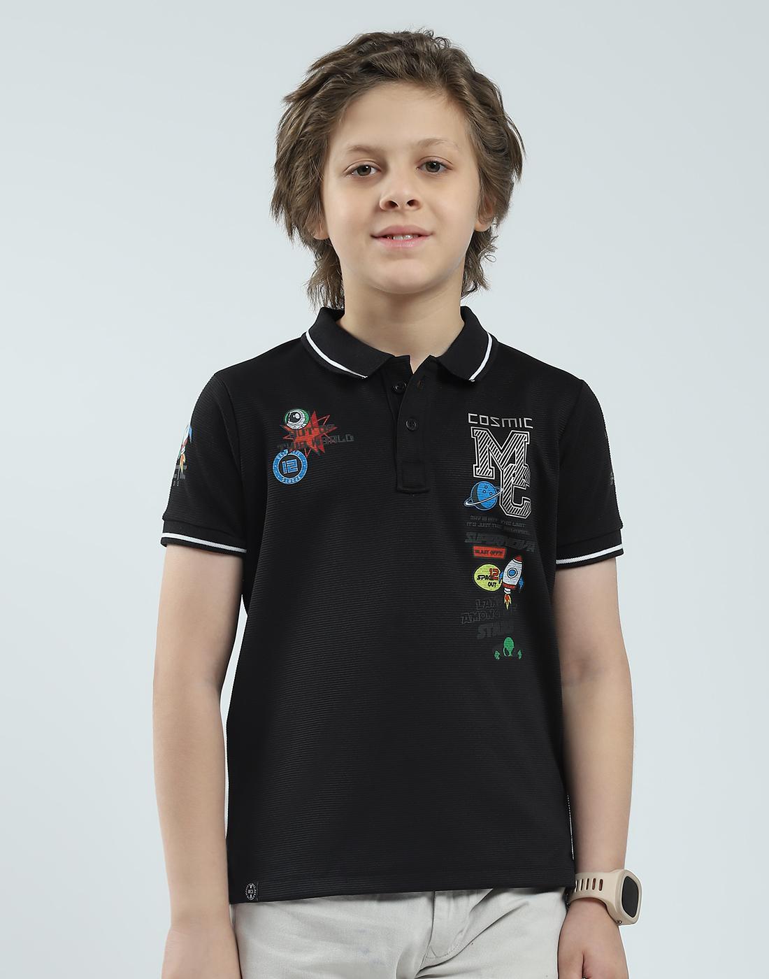 Monte Carlo Jungen Regular Fit Bedrucktes Polo Kurzarm T-Shirt 7-8 Years schwarz von Joom DACH
