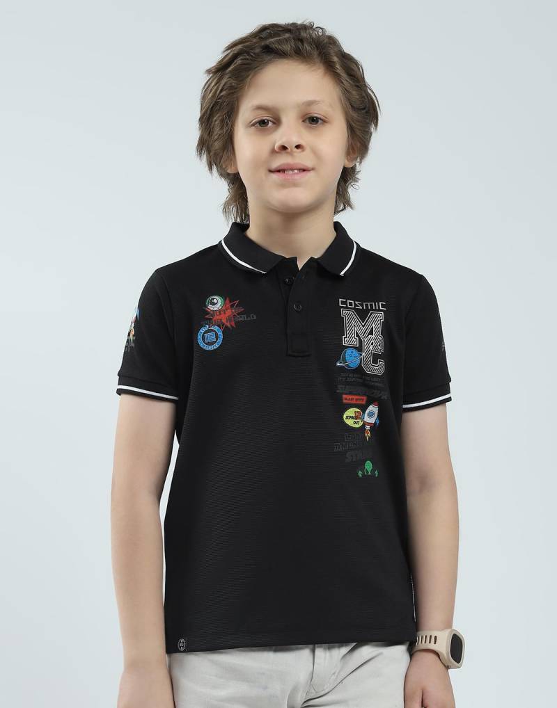 Monte Carlo Jungen Regular Fit Bedrucktes Polo Kurzarm T-Shirt 7-8 Years schwarz von Joom DACH