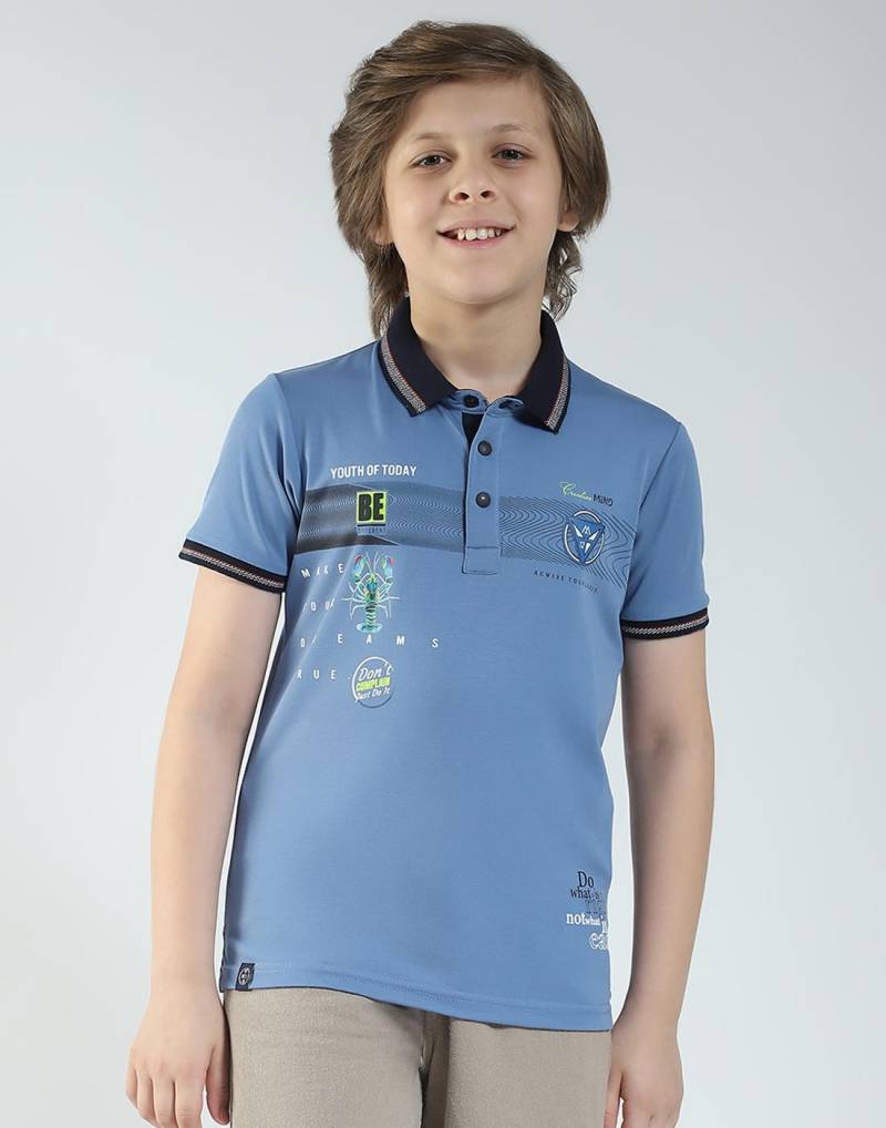 Monte Carlo Jungen Regular Fit Bedrucktes Polo Kurzarm T-Shirt 9-10 Years blau von Joom DACH