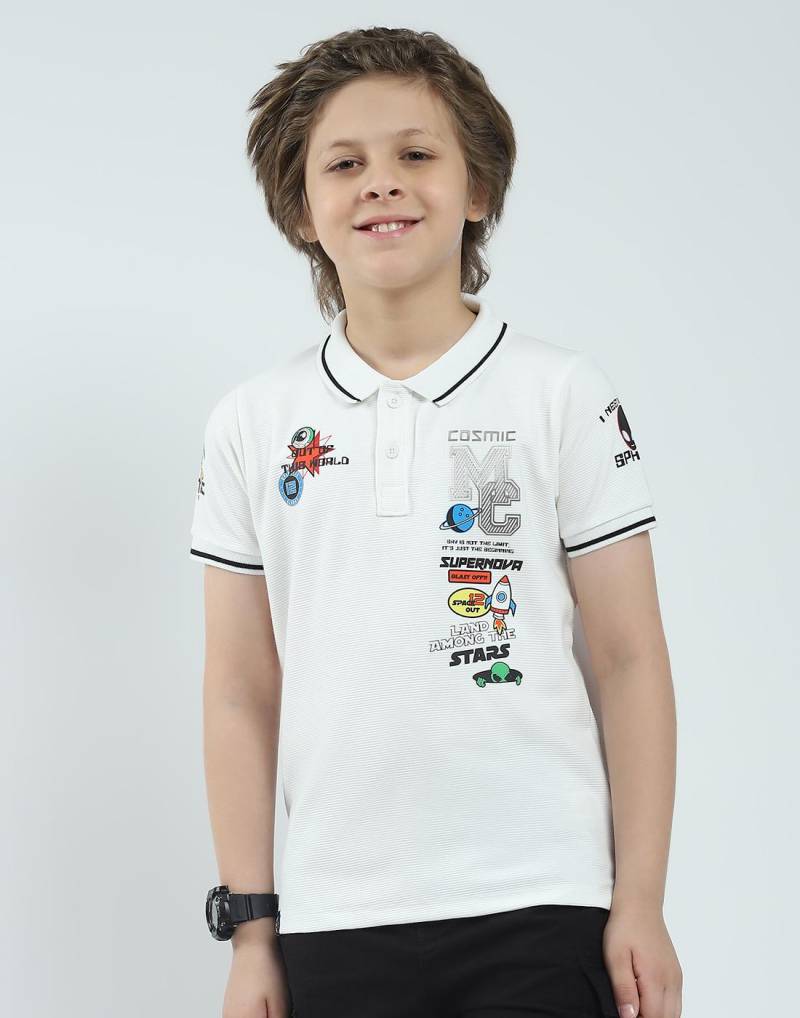 Monte Carlo Jungen Regular Fit Bedrucktes Polo Kurzarm T-Shirt 9-10 Years weiß von Joom DACH