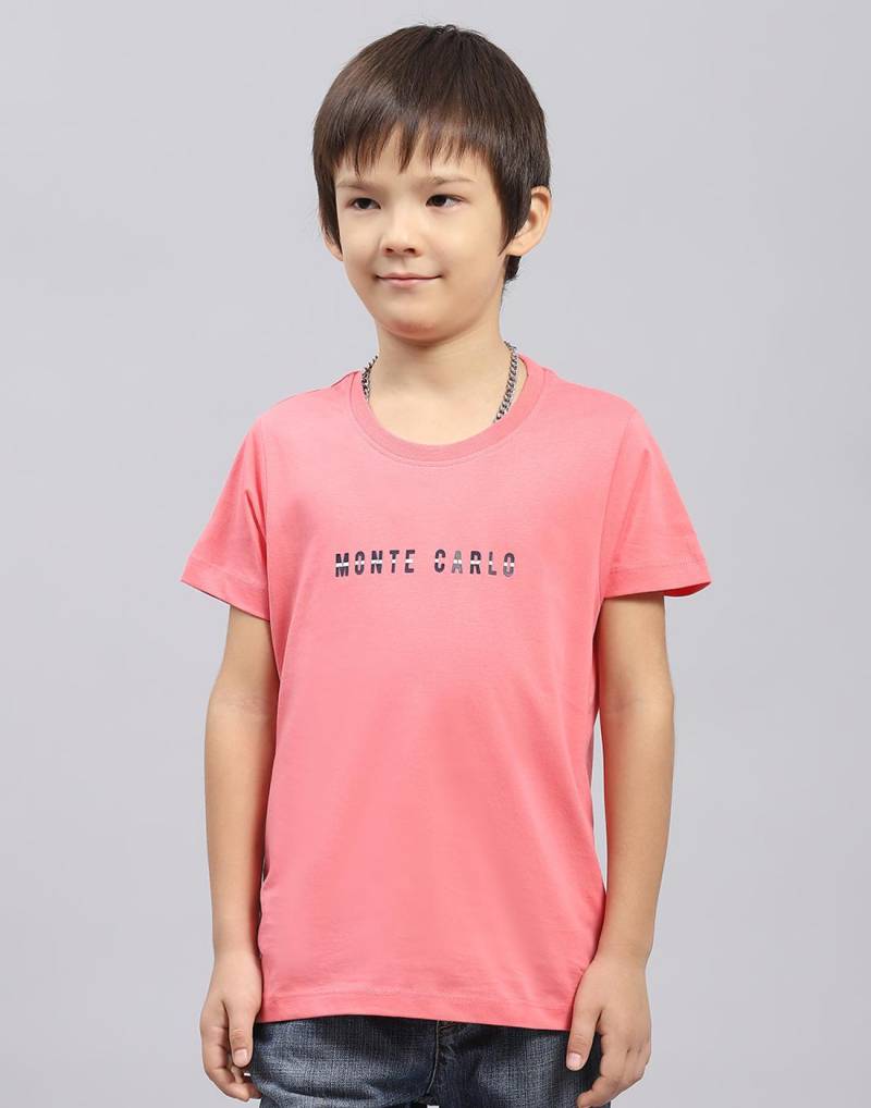 Monte Carlo Jungen Rotes bedrucktes Rundhals Kurzarm Regular Fit T-Shirt 13-14 Years korallenrot von Joom DACH