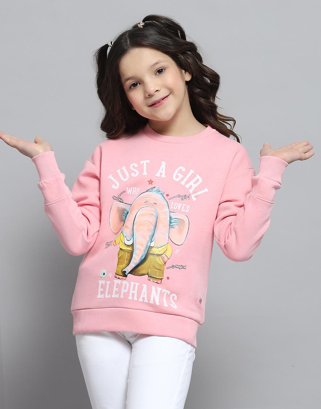 Monte Carlo Mädchen Bedrucktes Rosa Rundhals Langarm Sweatshirt 7-8 Years rosa von Joom DACH
