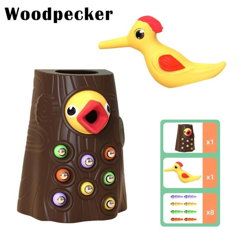 Montessori Baby Holzspielzeug Magnetischer Specht Fangen Würmer Füttern Angeln Spielset Lernspielzeug für Kinder Geburtstagsgeschenk von Joom DACH