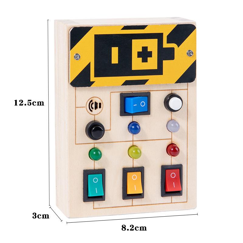 Montessori Busy Board Sensorisches Spielzeug aus Holz mit LED-Lichtschalter-Steuerplatine Reiseaktivitäten Kinderspiele für 2–4 Jahre alt von Joom DACH