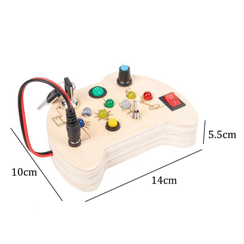 Montessori Busy Board Sensorisches Spielzeug aus Holz mit LED-Lichtschalter-Steuerplatine Reiseaktivitäten Kinderspiele für 2–4 Jahre alt von Joom DACH