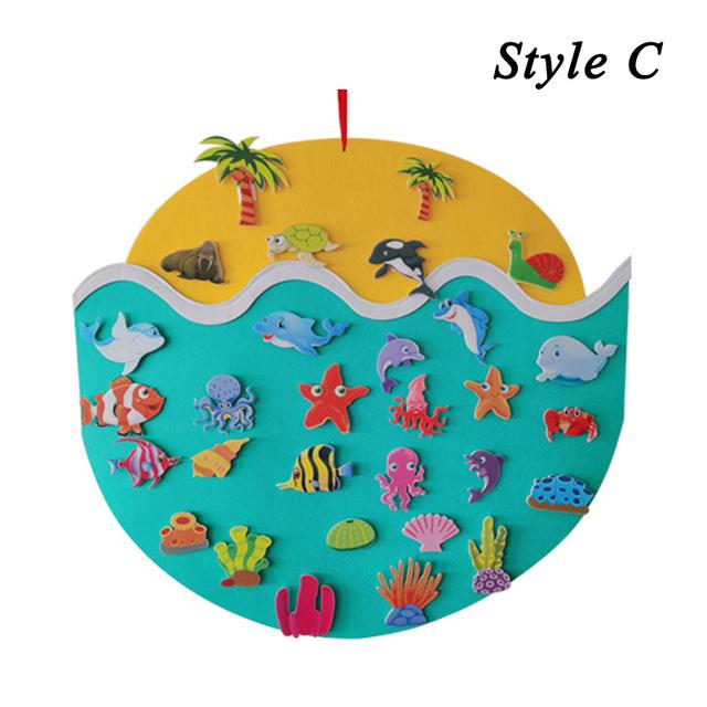 Montessori Filz Tier Puzzle Spielzeug Weihnachten Baum Meer Tier Baby DIY Material Paste Handgemachte Spiel Pädagogisches Spielzeug Für Kinder 1PCS von Joom DACH