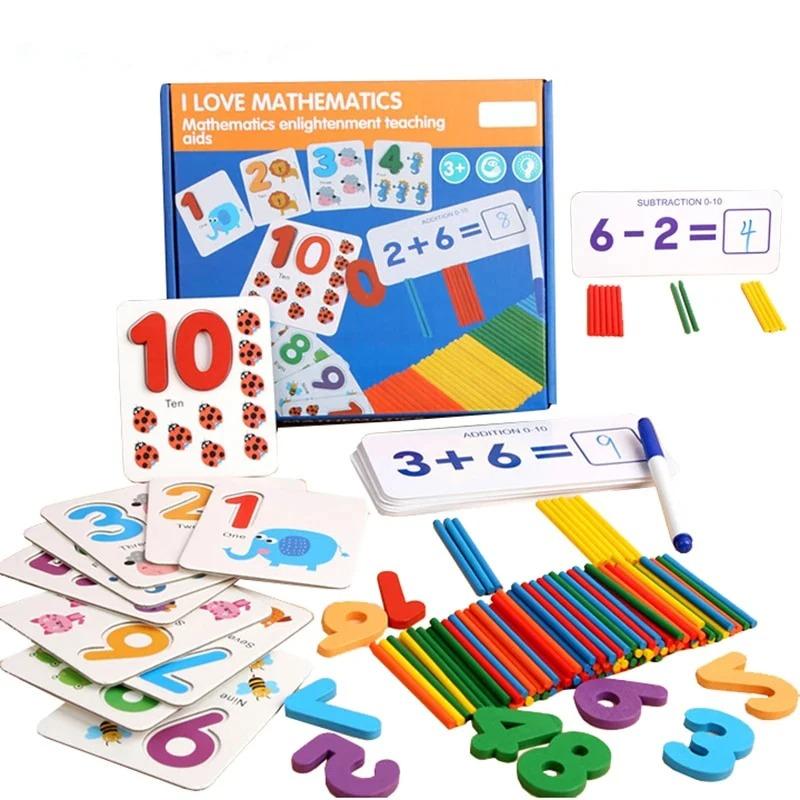 Montessori Mathematik Spielzeug Für Kinder Kinder Frühen Pädagogisches Spielzeug Zählen Holz Aufkleber Kinder Anzahl Kognition Geburtstag Geschenk von Joom DACH