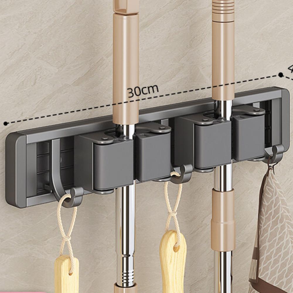 Mopp-Besenhalter-Haken Aufbewahrungsregal für Badezimmer-Tools Duty Praktische Clip-Haken-Organizer Platzsparende Kleiderbügelschlitze Mopp-Halter weiß Mopp-Besenhalter-Haken Aufbewahrungsregal für Badezimmer-Tools Duty Praktische Clip-Haken-Organizer Platzsparende Kleiderbügelschlitze Mopp-Halter weiß von Joom DACH