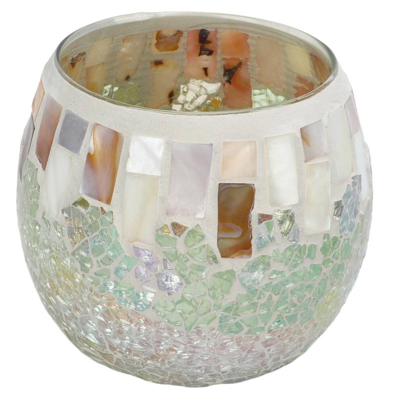 Mosaikglas Kerzenhalter Muschel Lichtfarbe Kugel Aussehen Hohe Lichtdurchlässigkeit Glas von Joom DACH