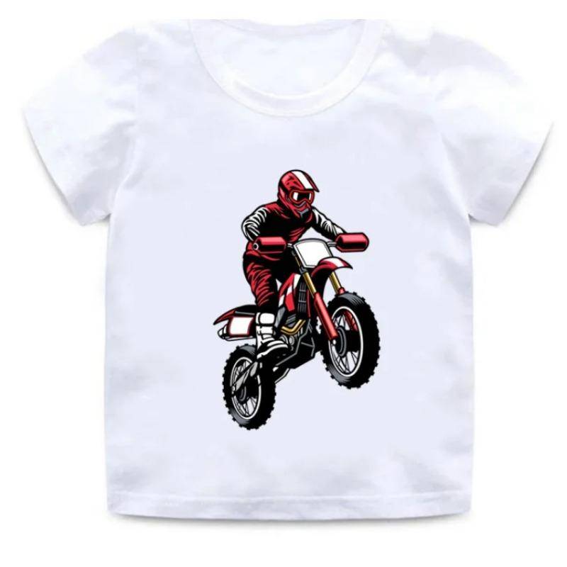 Motocross Rider Cool Boys T -Shirts Sommermode Kinder T Shirt Streetwear Kleinkind Baby Mädchen Kleidung Kinder Tops 8T von Joom DACH