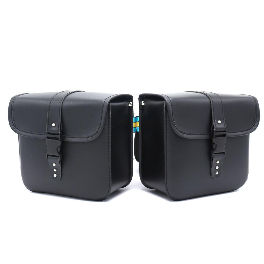 Motorrad-Satteltaschen, stilvolle PU-Leder-Seitentaschen, universeller Gepäckaufbewahrungs-Organizer, groß schwarz von Joom DACH