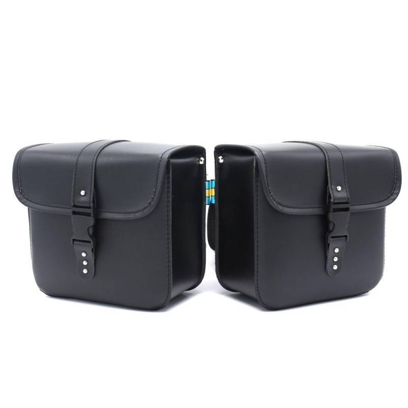 Motorrad-Satteltaschen, stilvolle PU-Leder-Seitentaschen, universeller Gepäckaufbewahrungs-Organizer, groß schwarz von Joom DACH