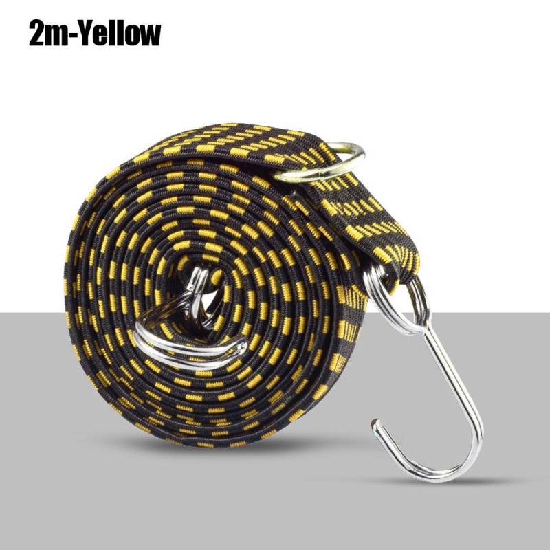 Motorradgepäck Gummibänder Gummi Gepäckseil Kordel Haken Seil Krawatte Fahrrad Dachgepäckträger Gurt Festes Band Zubehör 2 meter gelb von Joom DACH