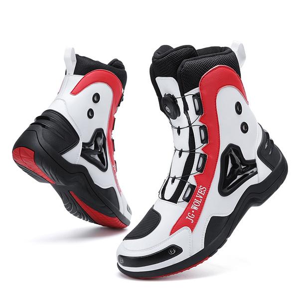 Motorradstiefel, wasserdichte Schutzstiefel, Motocross, aktive Achse, Off-Road-Motorrad, lange Oberschenkelschuhe, Motorrad-Moto-Stiefel für Herren 44 von Joom DACH
