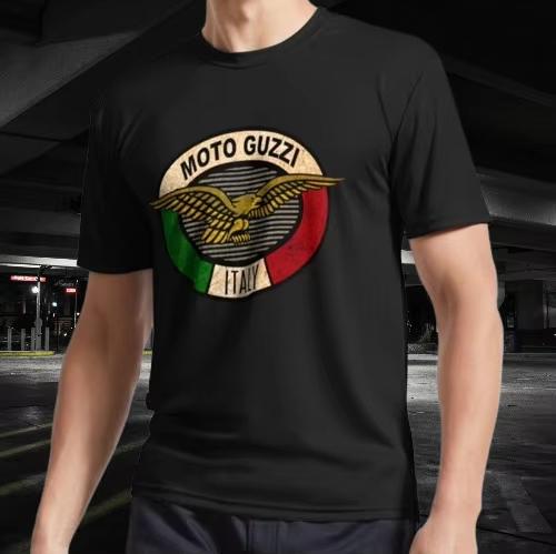 Motorräder Italien Moto Guzzi Aktives T-Shirt Unisex Lustiges amerikanisches T-Shirt für Männer Kleidung Frauen Hochwertige 100% Baumwolle XL von Joom DACH