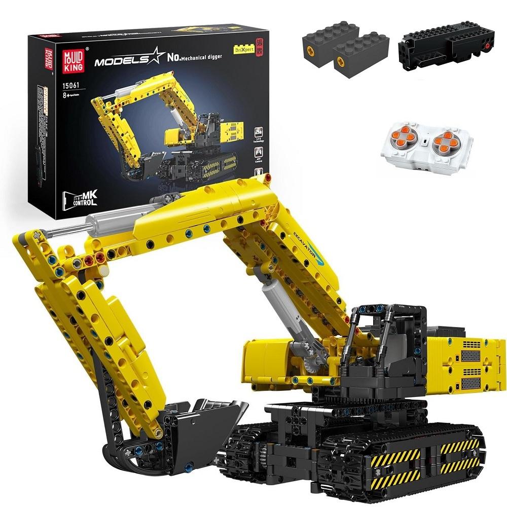 Mould King 15062 Technisches Auto Baustein Rot Motorisierter mechanischer Bagger LKW Modellbau Ziegel Kinder Weihnachtsgeschenk gelb von Joom DACH
