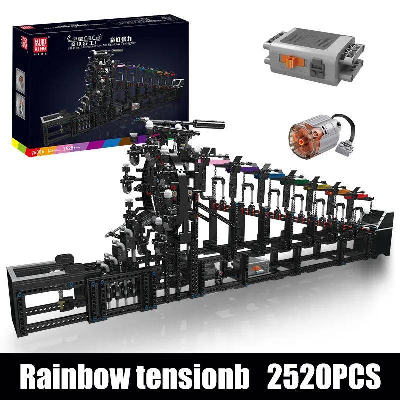Mould King 26006 Rolling Ball Baustein Der motorisierte Regenbogen Tensegrity Modellbau Murmelbahn Spielzeug Kinder Weihnachtsgeschenk schwarz von Joom DACH