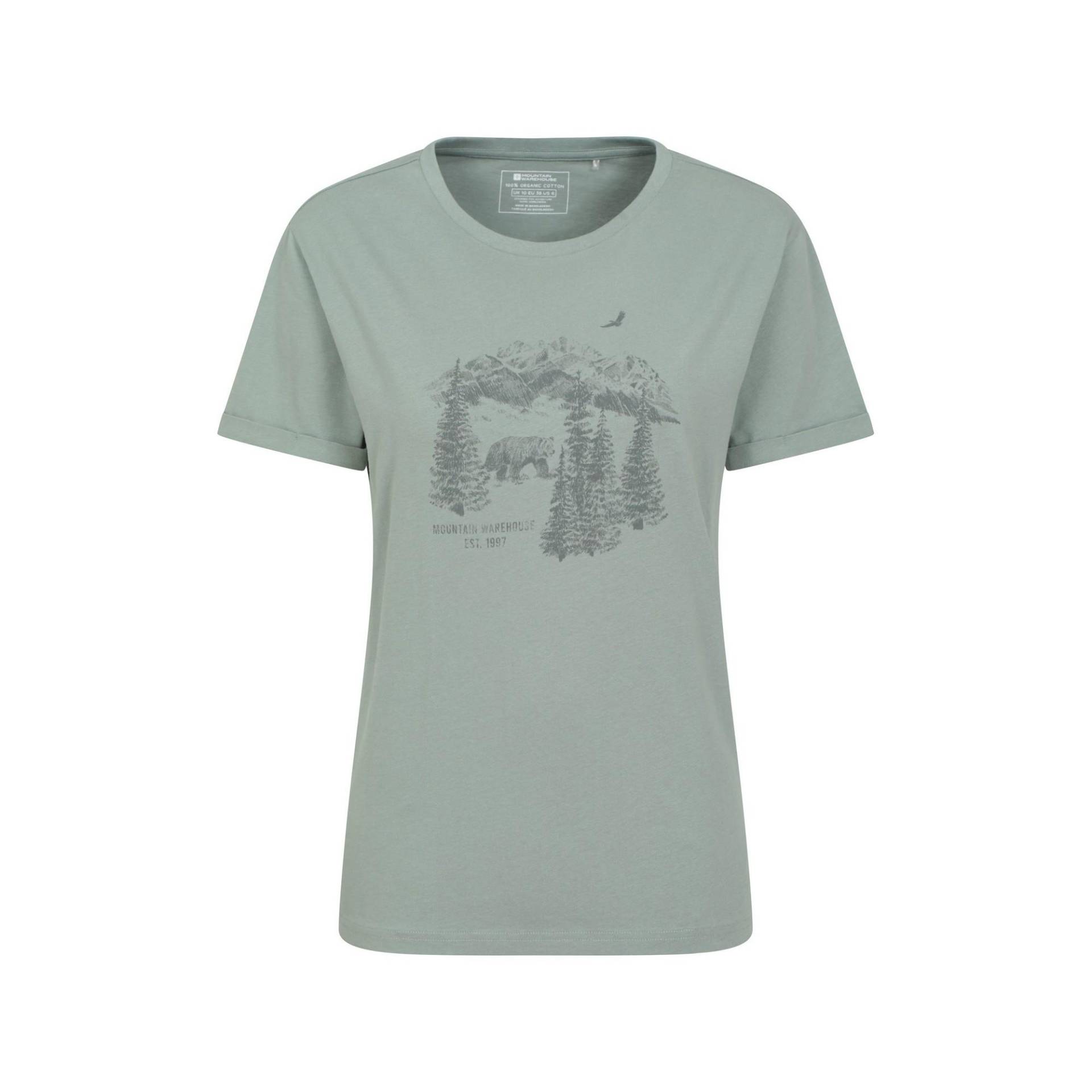 Mountain Warehouse Damen/Damen Waldbär Bio-T-Shirt mit lockerer Passform 20 UK grün/khaki von Joom DACH