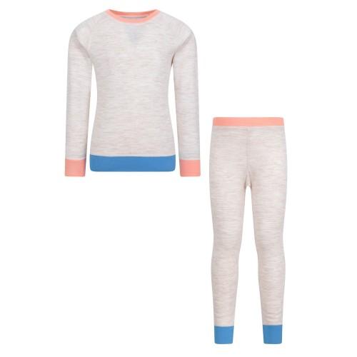 Mountain Warehouse Kinder-Basisschicht-Set aus Merinowolle im Farbblockdesign 3-4 Years mintgrün von Joom DACH