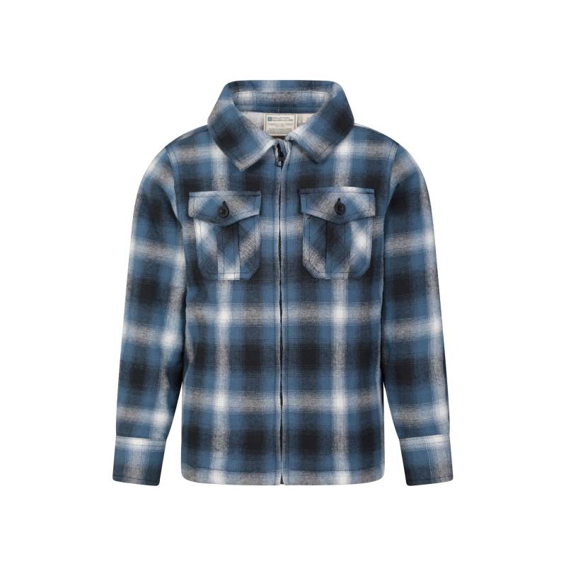 Mountain Warehouse Stream-Hemdjacke mit durchgehendem Reißverschluss und kariertem Borg-Futter für Kinder/Kinder 5-6 Years blau von Joom DACH