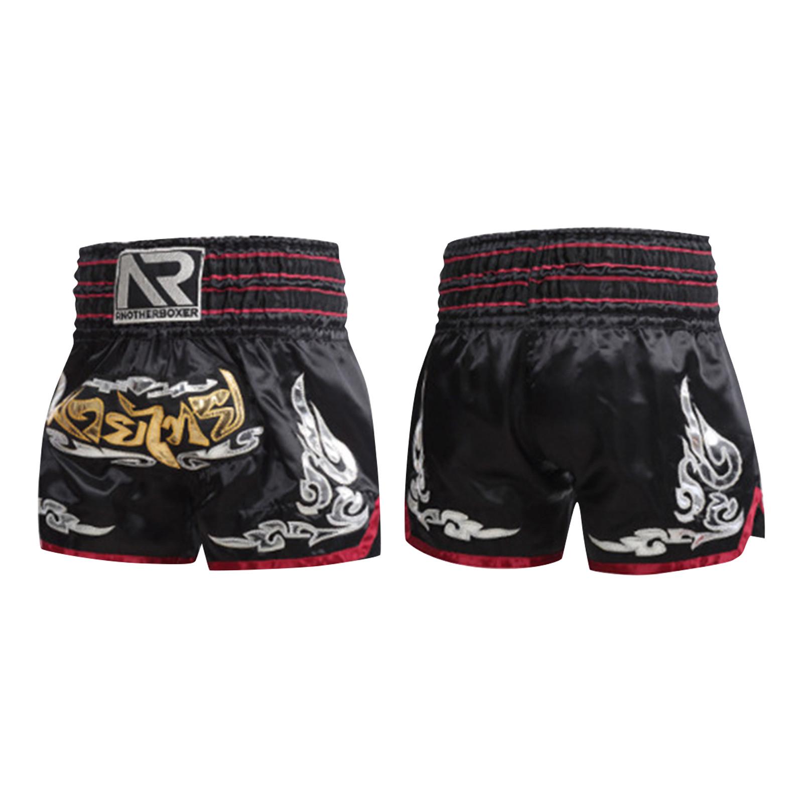 Muay-Thai-Trainings-Boxshorts für Erwachsene und Kinder, mit Leder überzogene bestickte Shorts XL gold Muay-Thai-Trainings-Boxshorts für Erwachsene und Kinder, mit Leder überzogene bestickte Shorts XL gold von Joom DACH