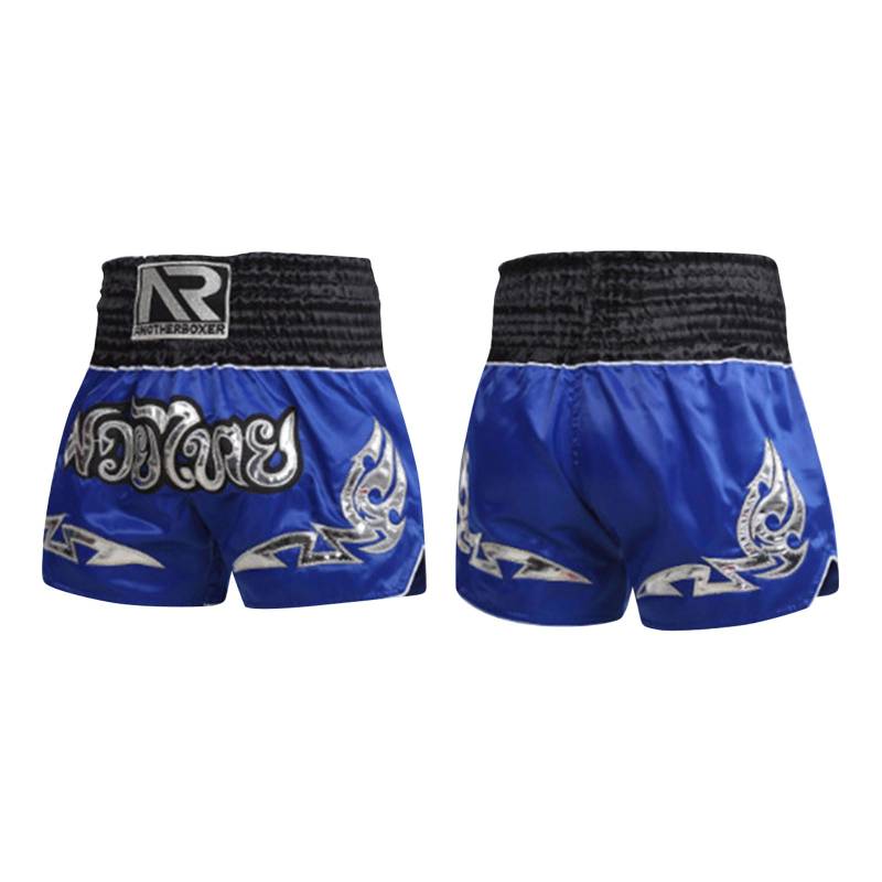 Muay-Thai-Trainings-Boxshorts für Erwachsene und Kinder, mit Leder überzogene bestickte Shorts XL blau Muay-Thai-Trainings-Boxshorts für Erwachsene und Kinder, mit Leder überzogene bestickte Shorts XL blau von Joom DACH
