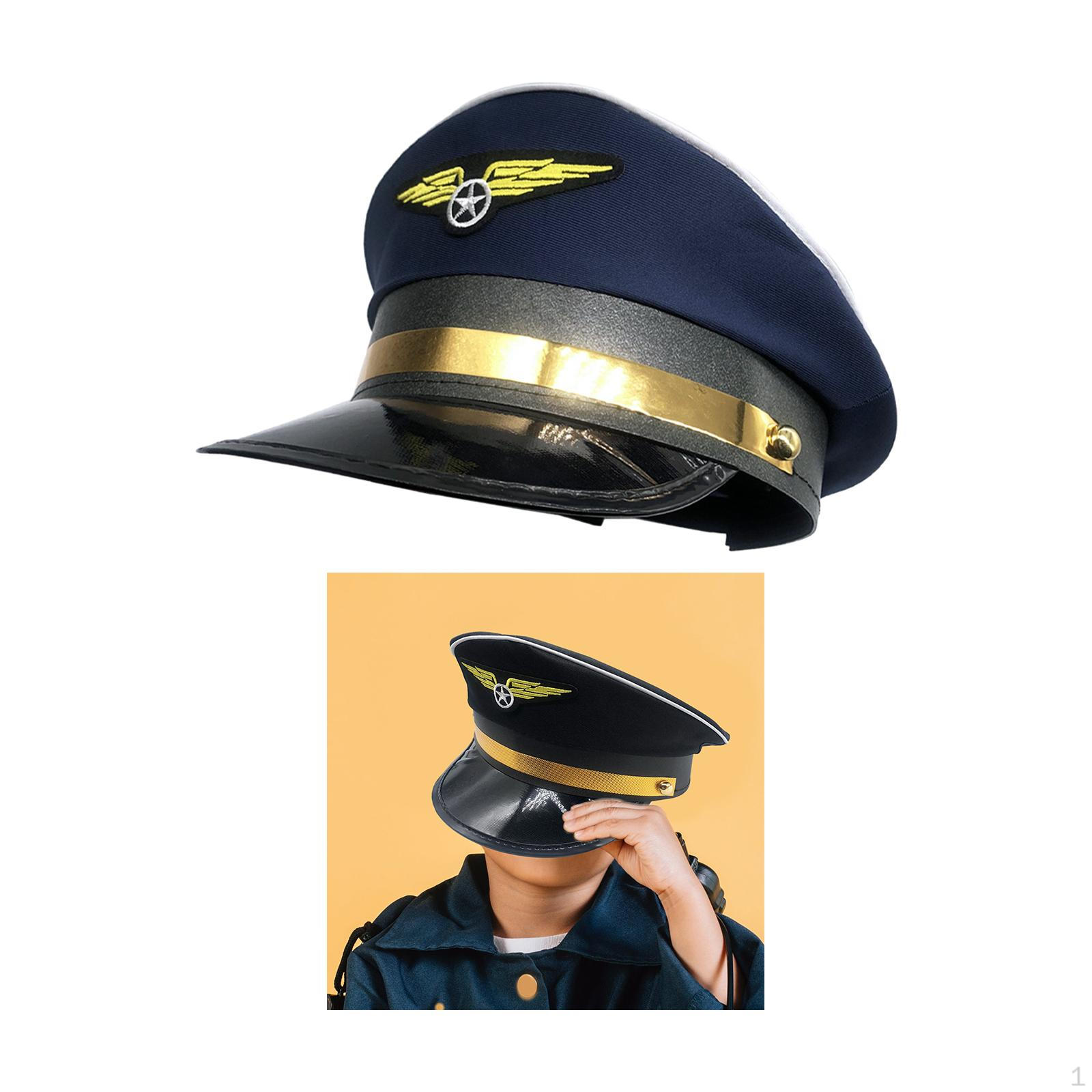 Mütze für Damen und Herren – Vintage-Kostümaccessoire im Airline-Stil navy blau von Joom DACH