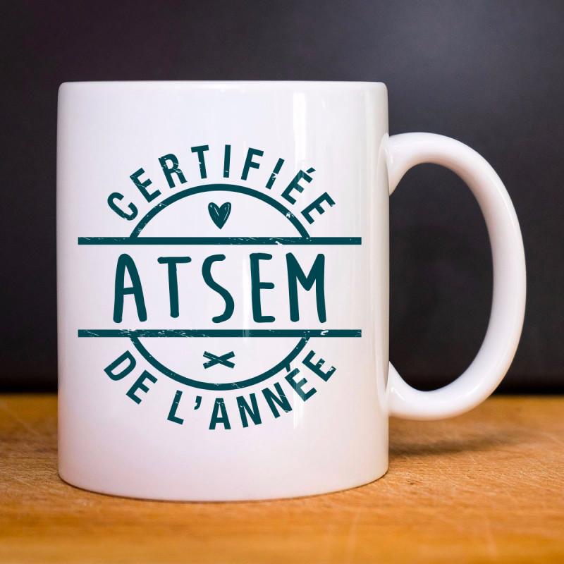Mug CERTIFIÉE ATSEM DE L'ANNÉE TU weiß von Joom DACH