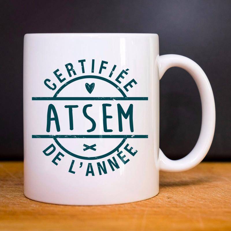 Mug CERTIFIÉE ATSEM DE L'ANNÉE TU weiß von Joom DACH
