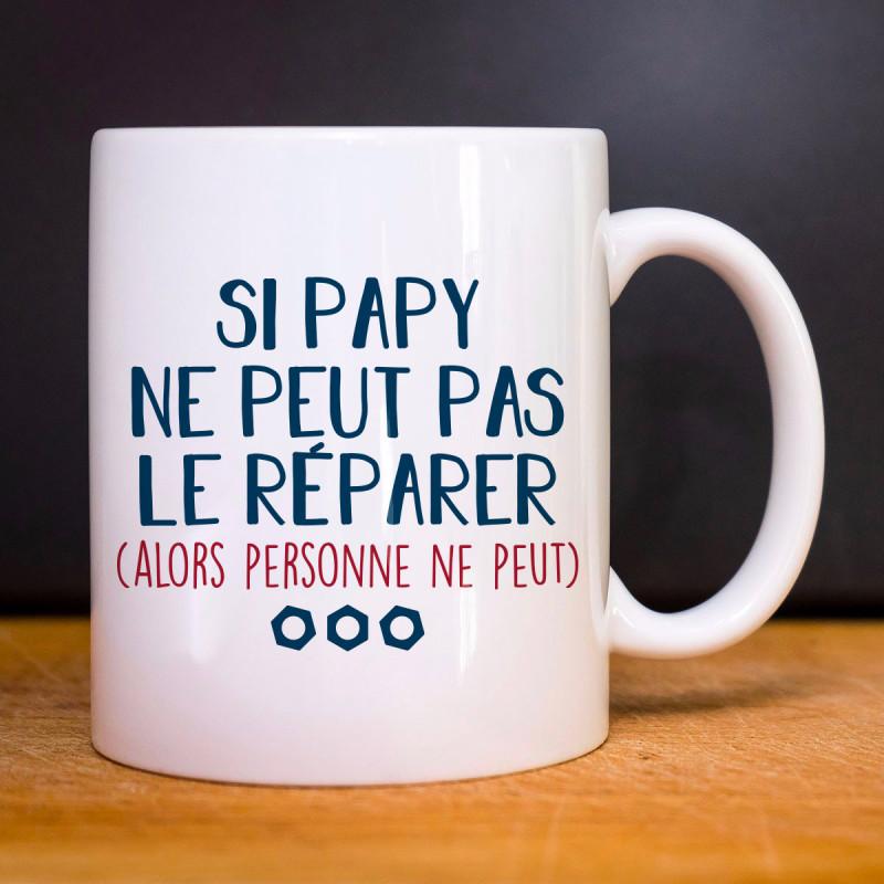 Mug SI PAPY NE PEUT PAS LE RÉPARER (ALORS PERSONNE NE PEUX) TU weiß von Joom DACH