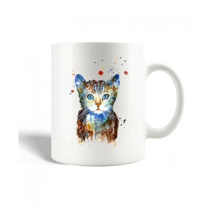 Mug en Céramique Chat Coloré Dessin de chat en multicolore von Joom DACH