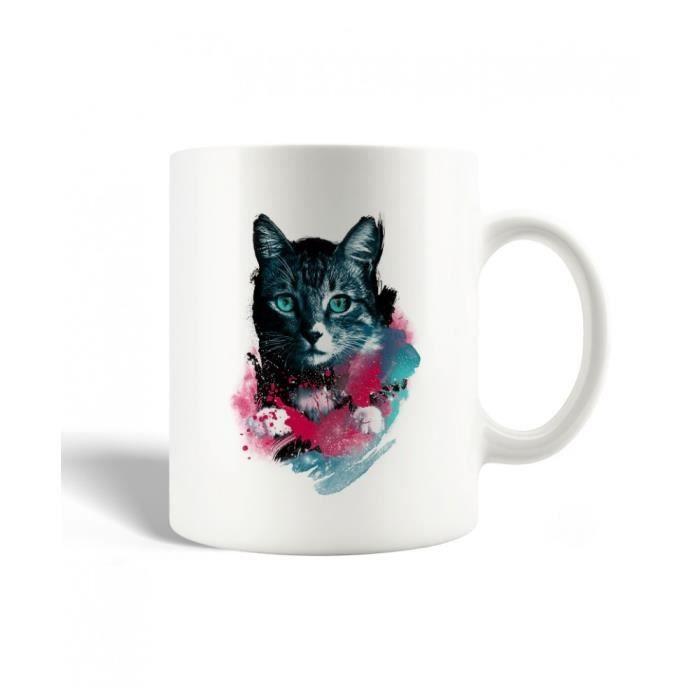 Mug en Céramique Dessin de chat en multicolore Chat Coloré von Joom DACH