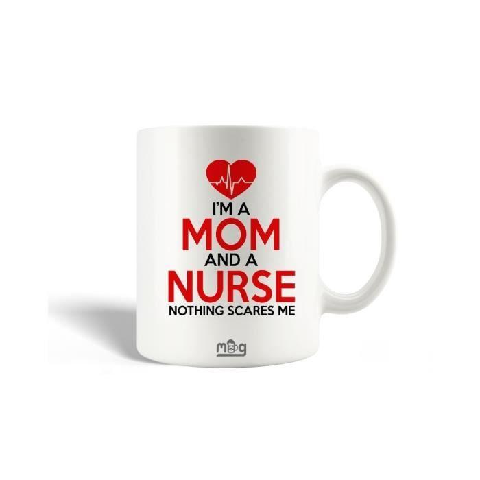 Mug en Céramique I'm A Mom & A Nurse Nothing Scares Me Cadeau von Joom DACH