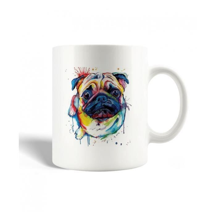 Mug en Céramique Le Bouledogue Coloré Français Petit Chien Gai Race Canine von Joom DACH