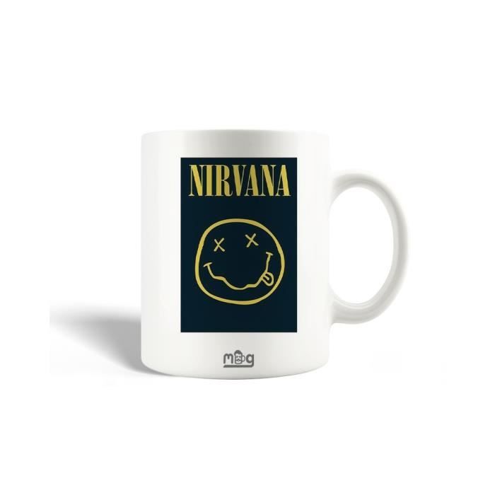 Mug en Céramique Nirvana Groupe de pop Logo Jaune Fond Noir von Joom DACH