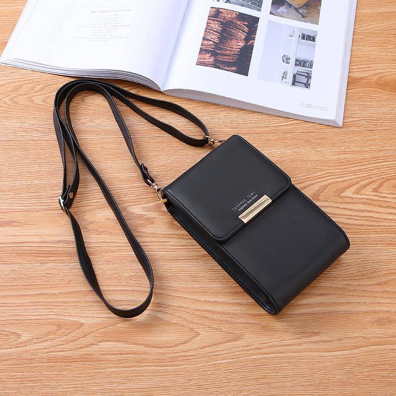 Multi-Funktions-Schultertasche für Frauen, Karte, Handytasche, Pu-Leder, Damen-Umhängetaschen, Handtaschen, Geldbörse, weibliche Messenger-Taschen 10.5x4x17cm schwarz von Joom DACH