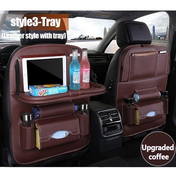 Multi-Pocket-Autositz-Rücken-Hänge-Organizer-Tasche, universelle Auto-PU-Leder-Aufbewahrungstasche, faltbares Regal kaffeebraun von Joom DACH