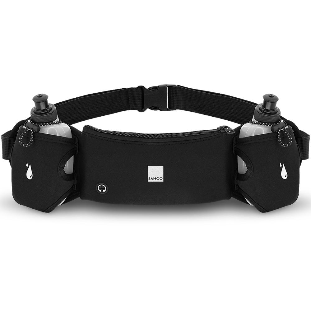 Multifunktionale Hüfttasche Outdoor Sports Lauftasche mit 2 Wasserflaschen für Männer Frauen Fahrrad schwarz von Joom DACH