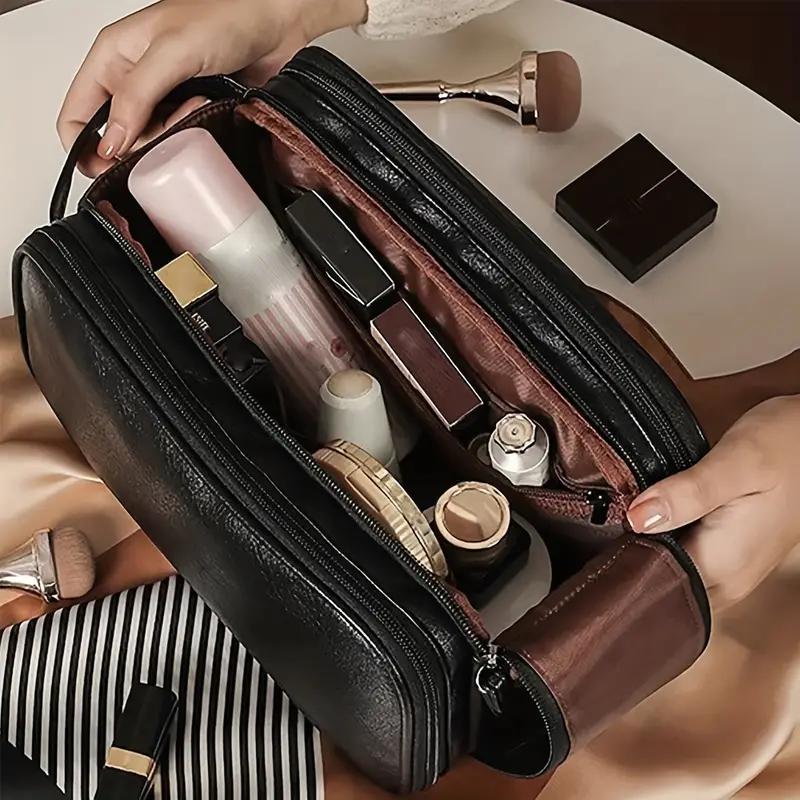 Multifunktionale Kosmetiktasche für Damen, große Kapazität, tragbare Reise-Aufbewahrungstasche für Make-up-Pinsel und Toilettenartikel A Bag schwarz von Joom DACH