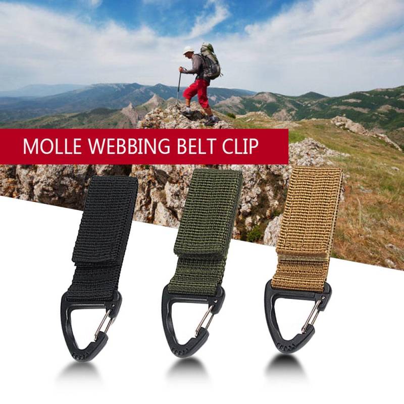 Multifunktionale Molle-Gurtband-Gürtelclip, Kletterkarabiner-Schnalle, hochfeste Nylon-Hängekette schwarz von Joom DACH